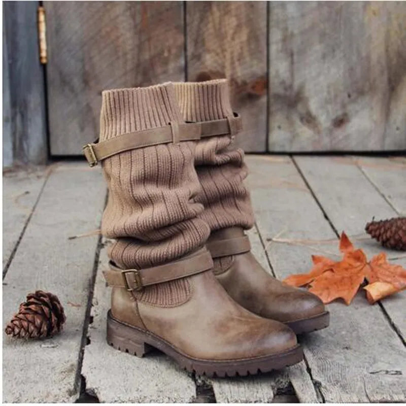 Adeline | Slouch Knit Shaft Winter Boots