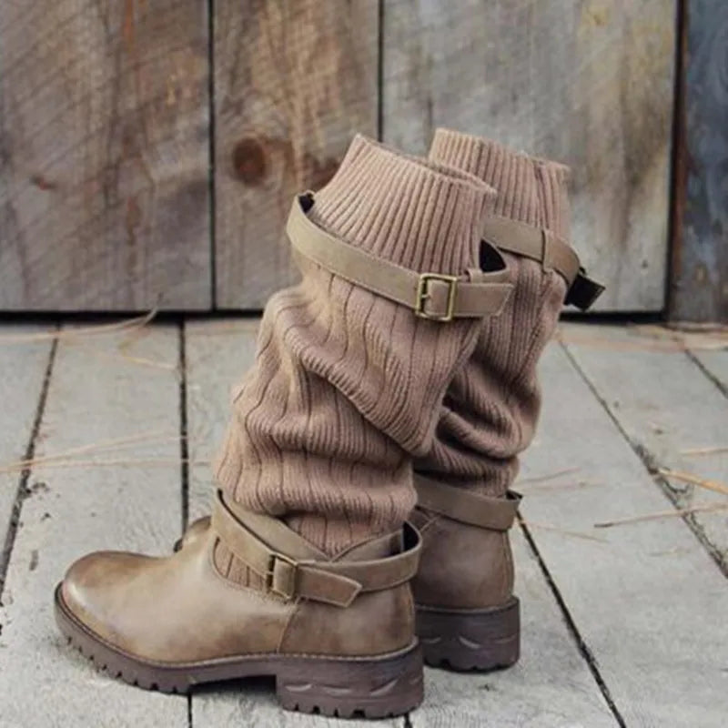 Adeline | Slouch Knit Shaft Winter Boots