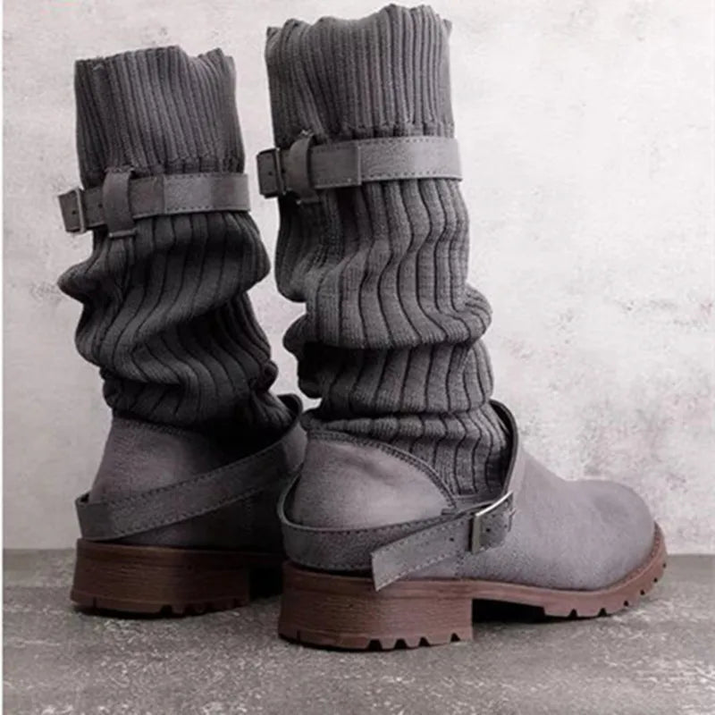 Adeline | Slouch Knit Shaft Winter Boots
