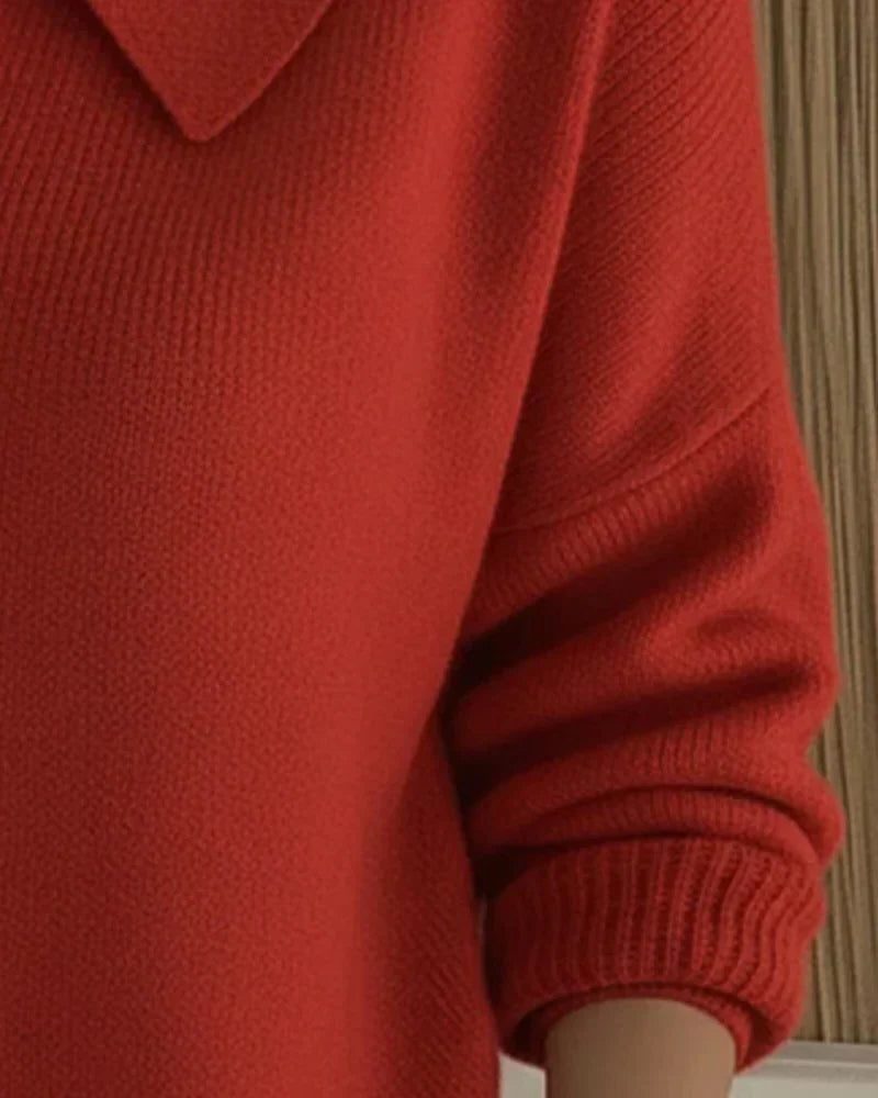 Roxana | Women's Ribbed Knit Button-Up Cardigan with Collar