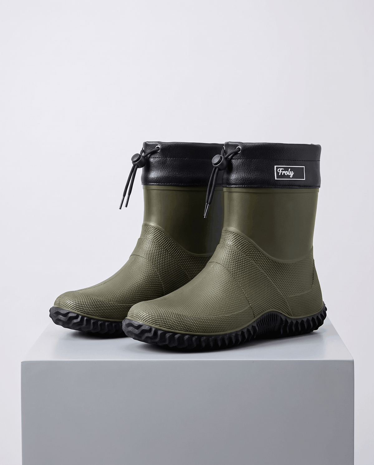 Rubber Work Boots – Drawstring Collar, Deep Lug Sole & Short Shaft | Desmond