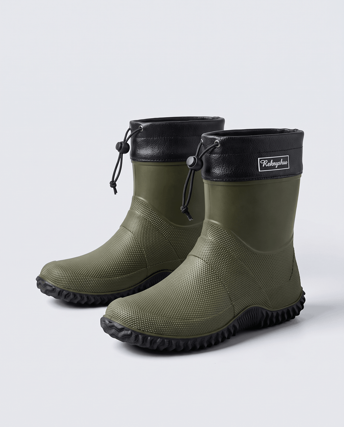 Rubber Work Boots – Drawstring Collar, Deep Lug Sole & Short Shaft | Desmond