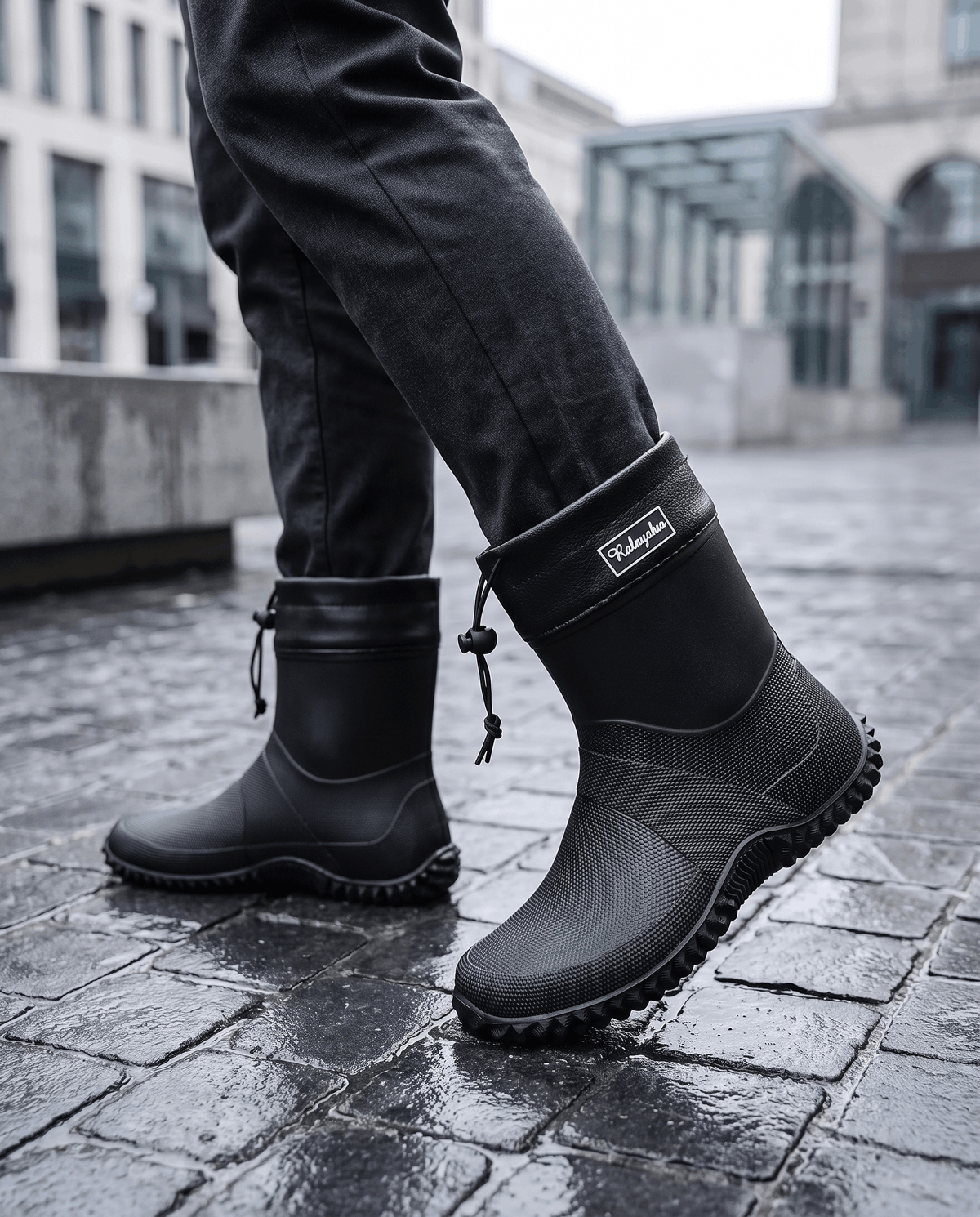 Rubber Work Boots – Drawstring Collar, Deep Lug Sole & Short Shaft | Desmond