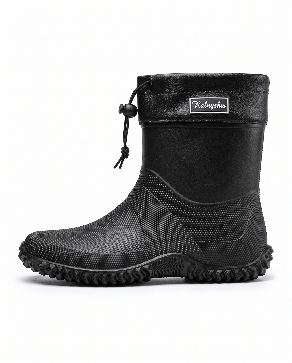 Rubber Work Boots – Drawstring Collar, Deep Lug Sole & Short Shaft | Desmond