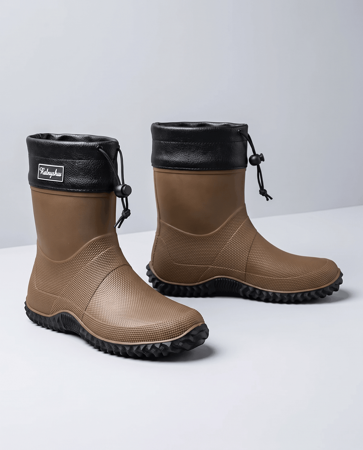 Rubber Work Boots – Drawstring Collar, Deep Lug Sole & Short Shaft | Desmond
