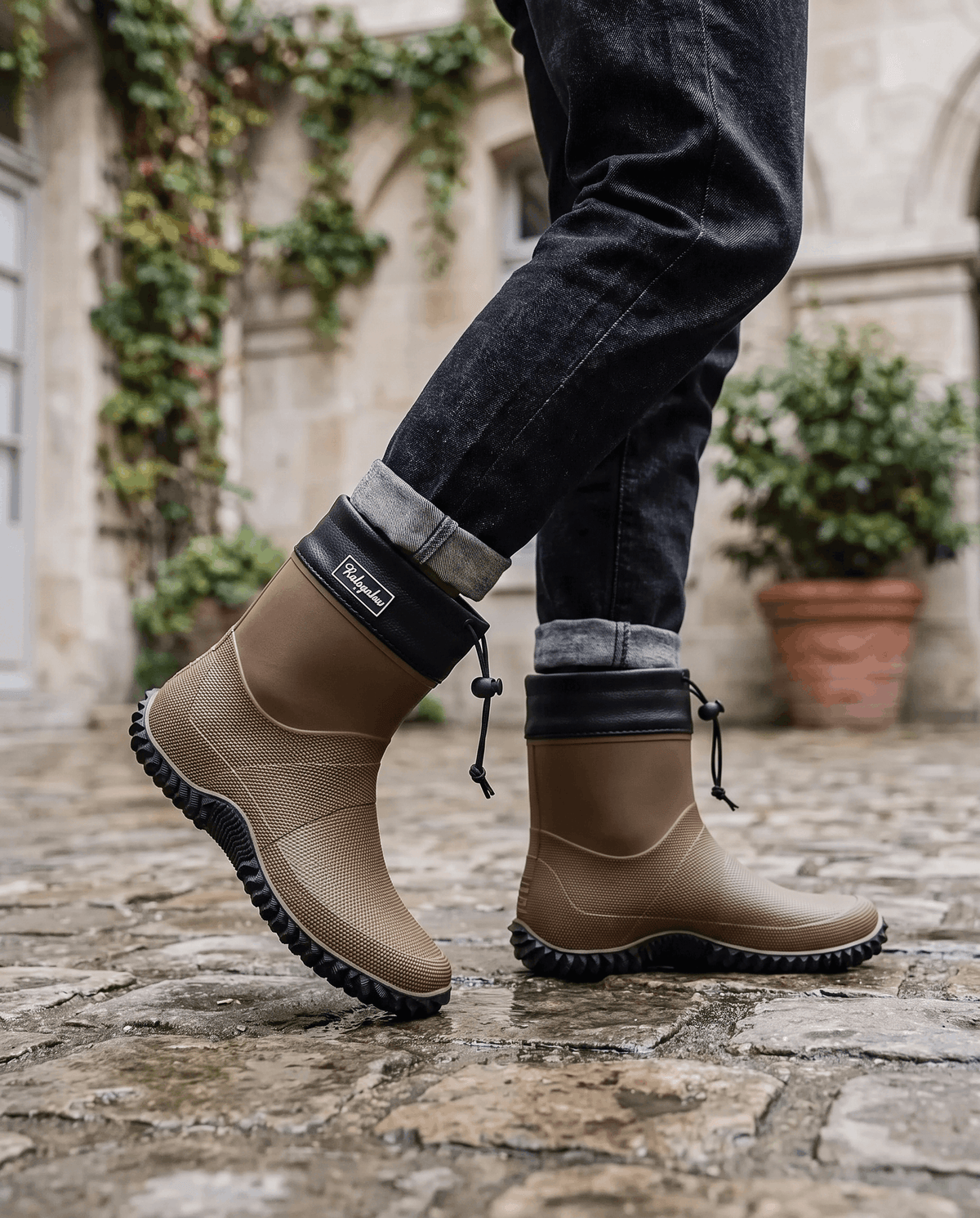 Rubber Work Boots – Drawstring Collar, Deep Lug Sole & Short Shaft | Desmond