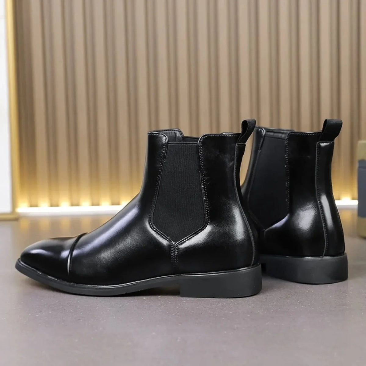 Landon | Men's Leather Chelsea Ankle Boots Contrast Sole