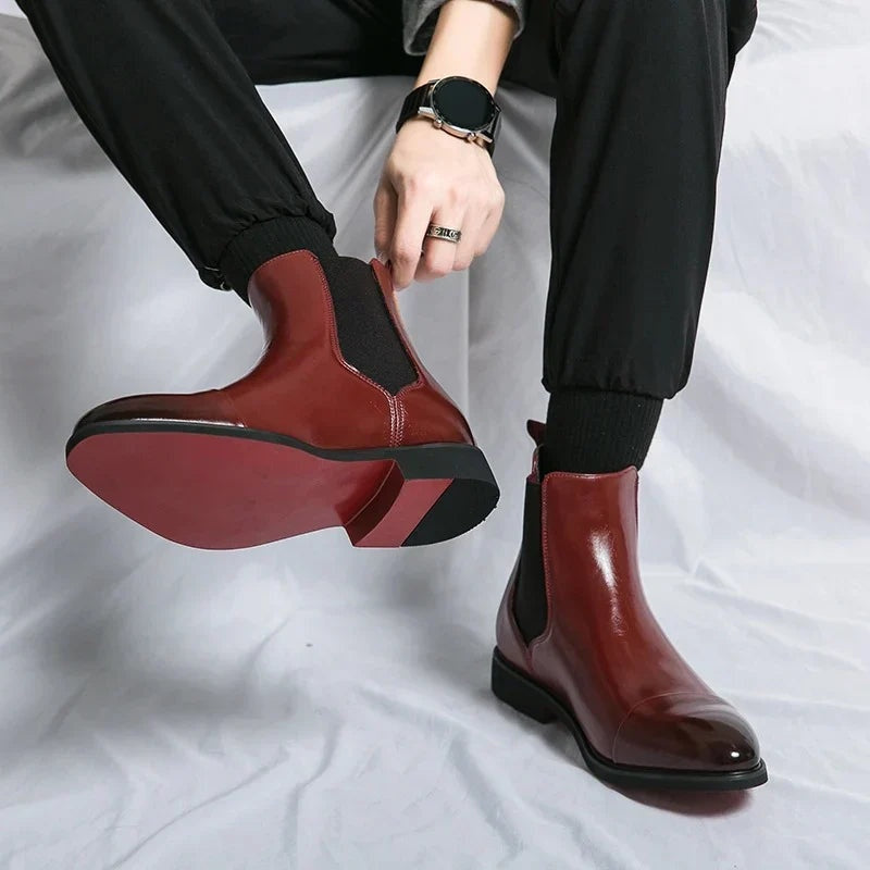 Landon | Men's Leather Chelsea Ankle Boots Contrast Sole