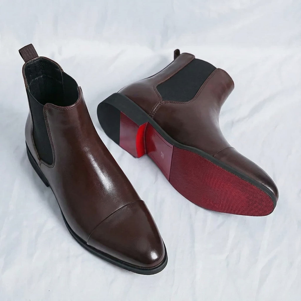 Landon | Men's Leather Chelsea Ankle Boots Contrast Sole