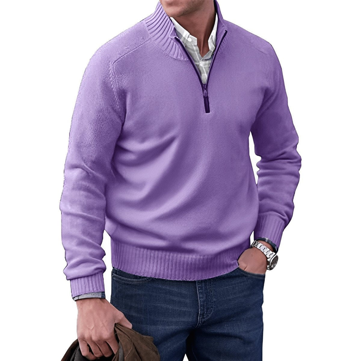 Jonah | Men's Half Zip Sweater Knit Mock Neck Pullover