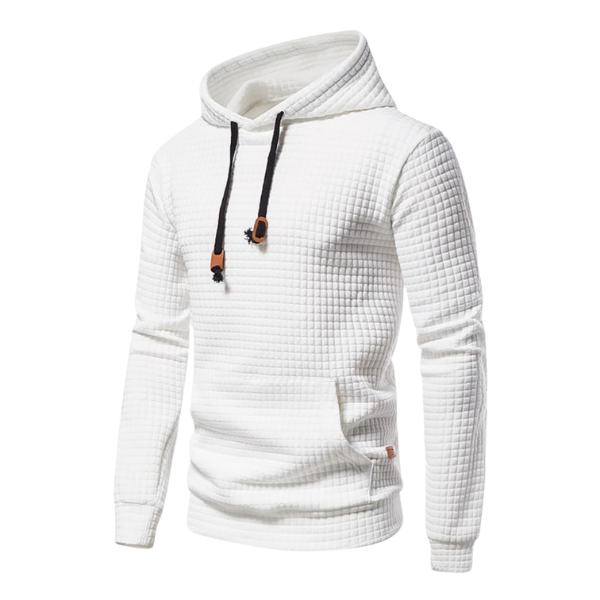 Dean | Men's Textured Plaid Hoodie Sweatshirt Kangaroo Pocket