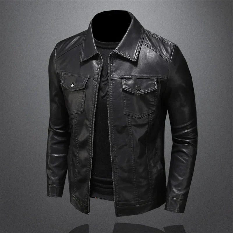 Rupert | Men's Leather Jacket with Welt Pockets