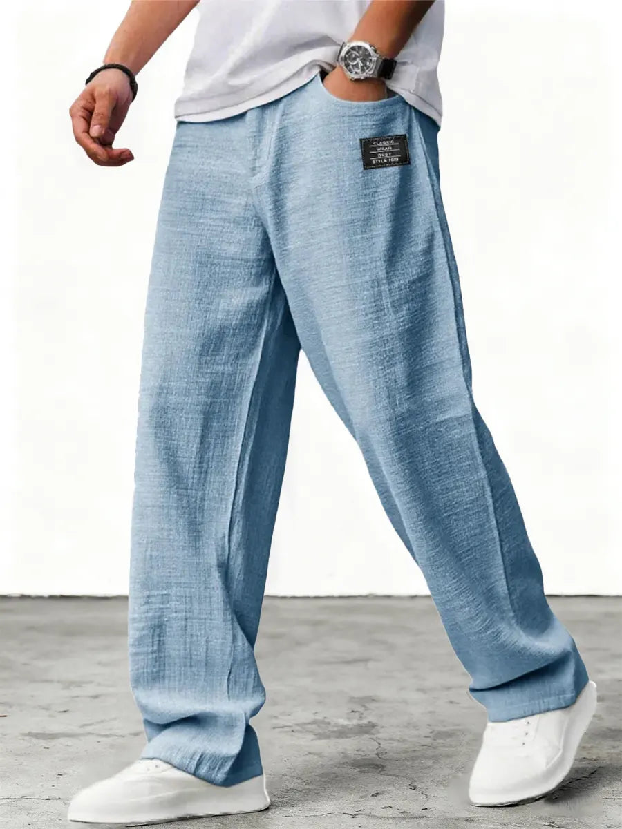 Sebastian | Men's Airy Linen Pants with Wide Leg