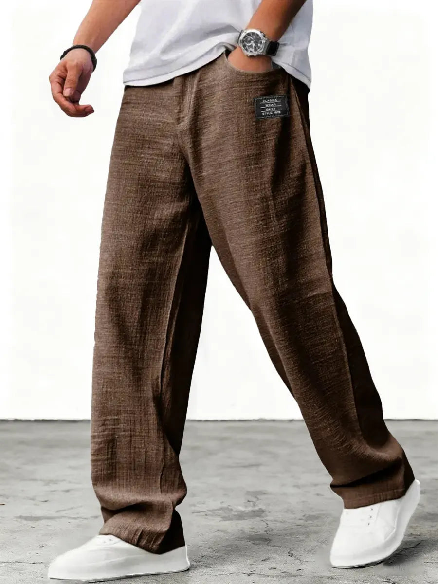 Sebastian | Men's Airy Linen Pants with Wide Leg