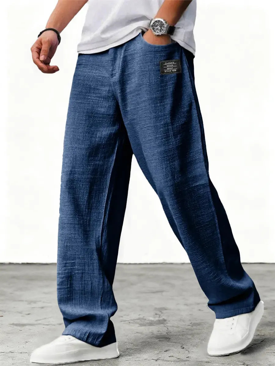 Sebastian | Men's Airy Linen Pants with Wide Leg
