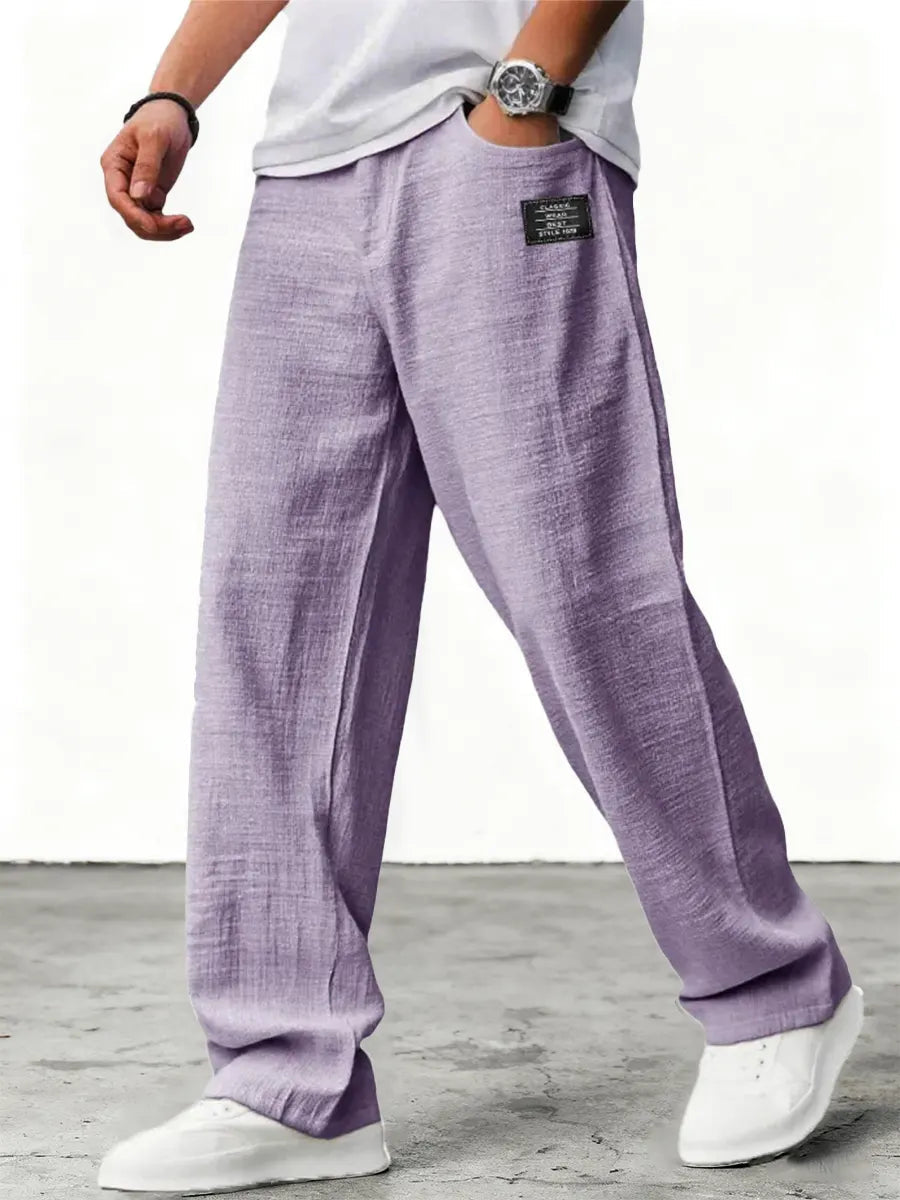 Sebastian | Men's Airy Linen Pants with Wide Leg