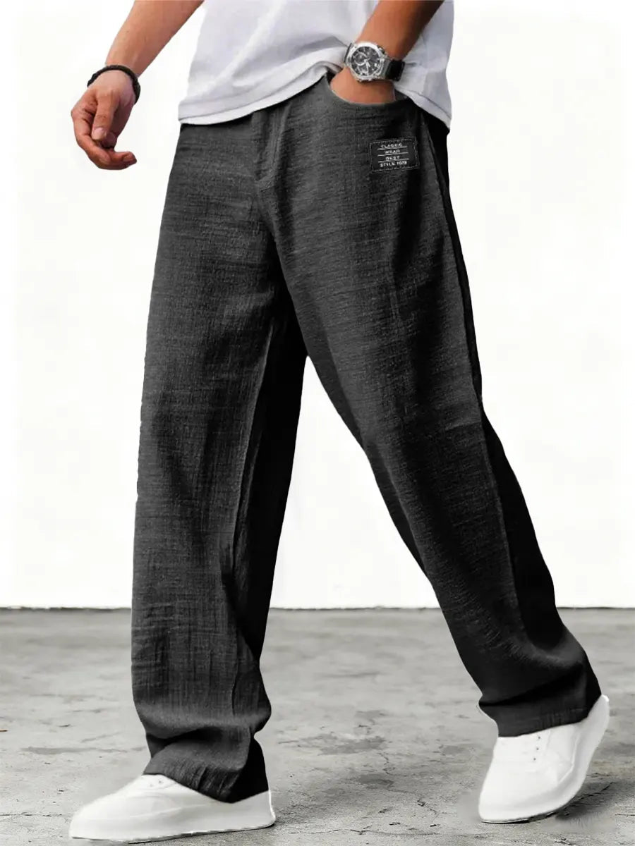 Sebastian | Men's Airy Linen Pants with Wide Leg