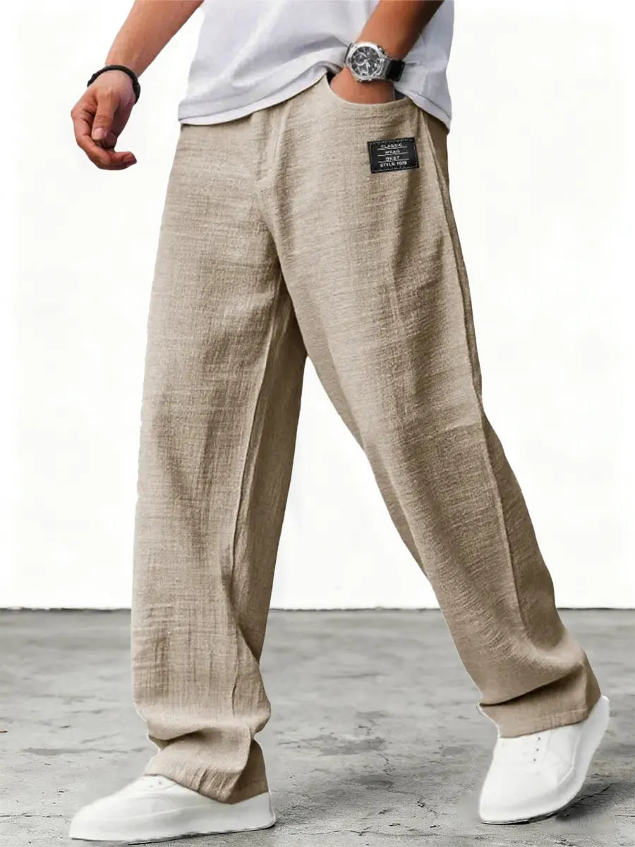 Sebastian | Men's Airy Linen Pants with Wide Leg