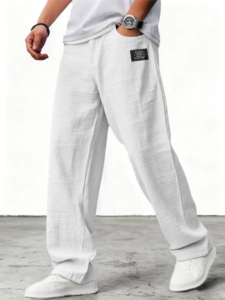 Sebastian | Men's Airy Linen Pants with Wide Leg