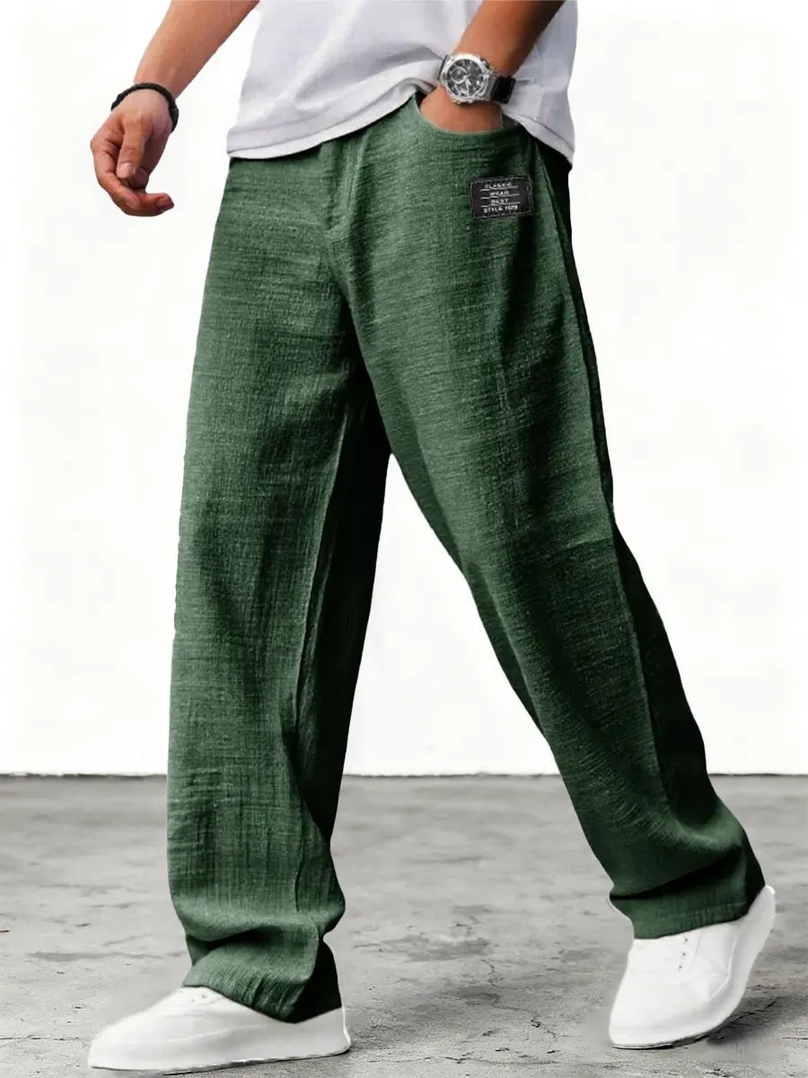 Sebastian | Men's Airy Linen Pants with Wide Leg