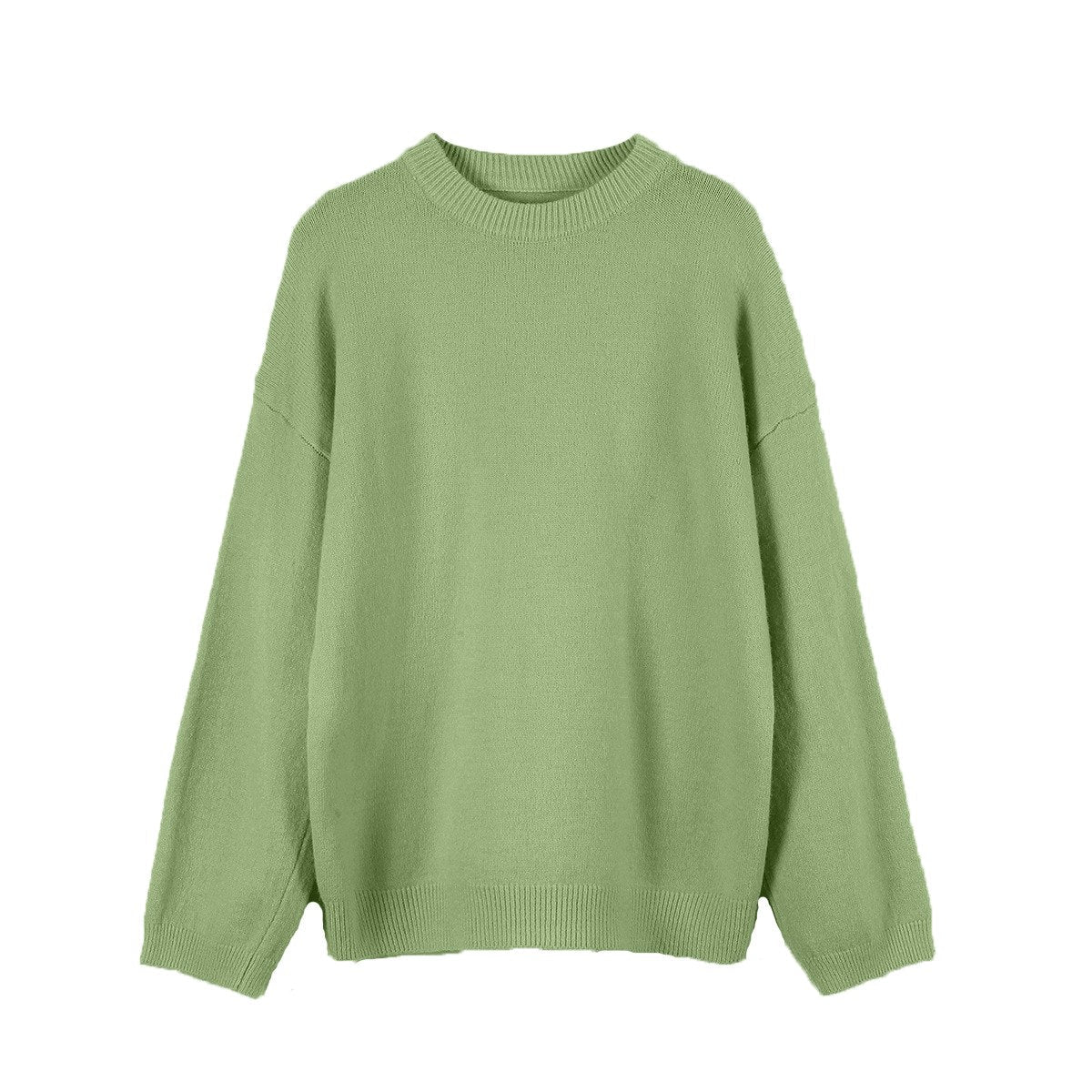 Sage - Women's Crew Neck Knit Sweater