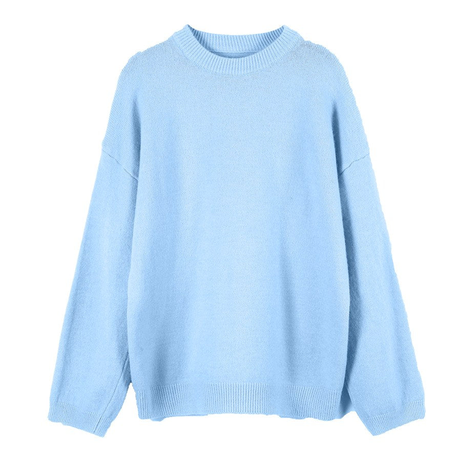 Sage - Women's Crew Neck Knit Sweater