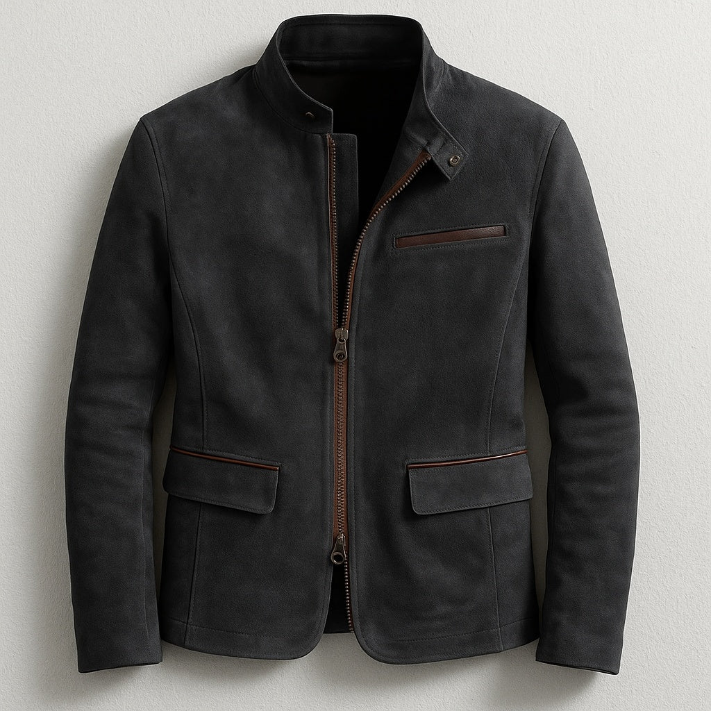 Wesley | Men's Military Style Suede Jacket Flap Pockets