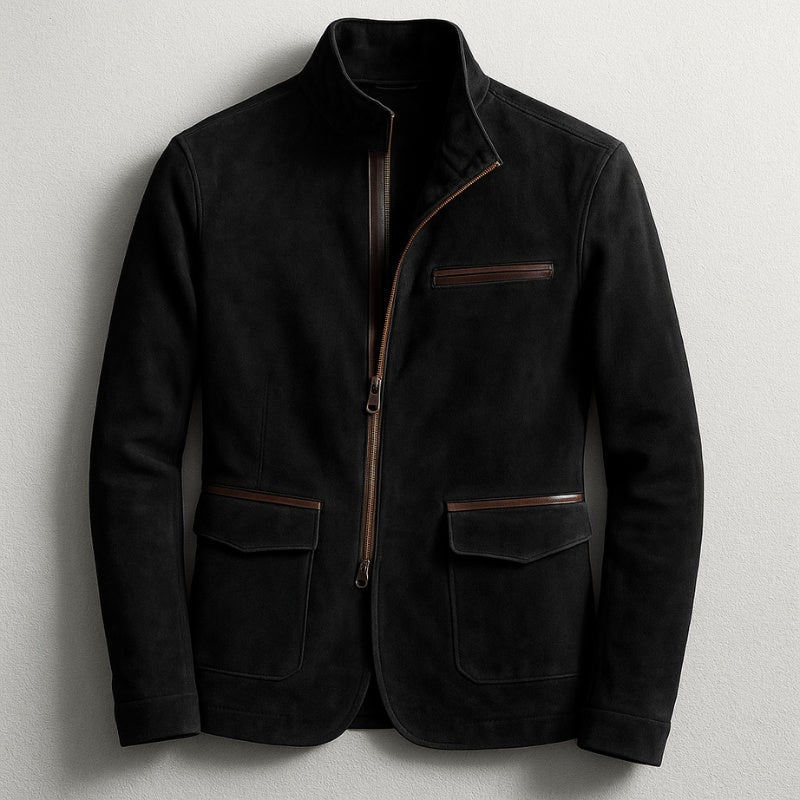 Wesley | Men's Military Style Suede Jacket Flap Pockets