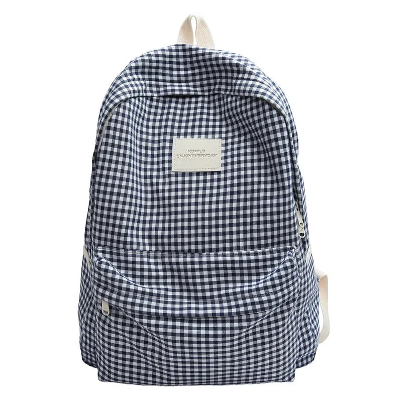 School Backpack | Checked Pattern & Padded Straps