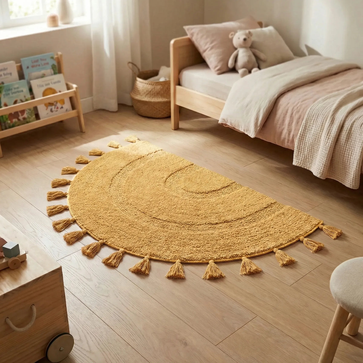 Semicircular Fringed Rug