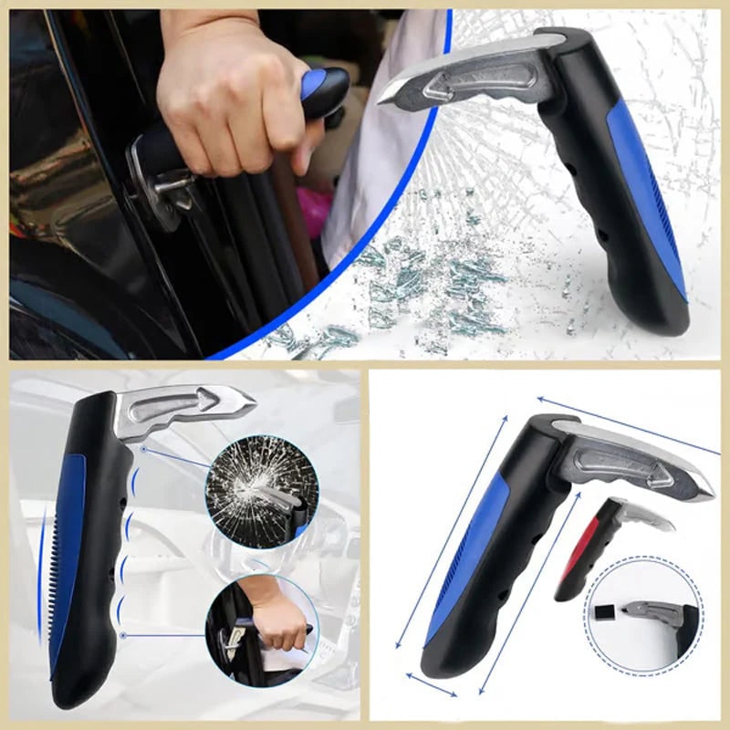 Seniors Car Assist Handle with Window Breaker and Seatbelt Cutter