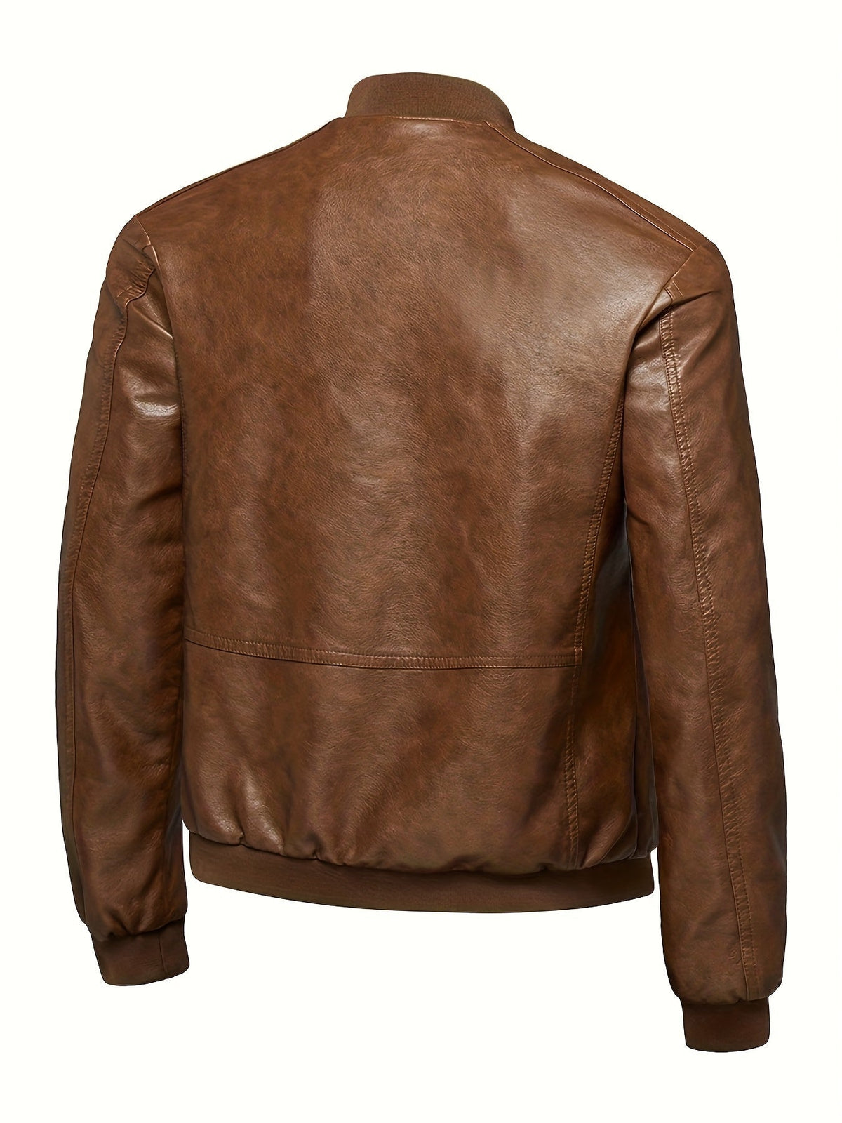 James | Men's PU Leather Bomber Jacket Zip Up