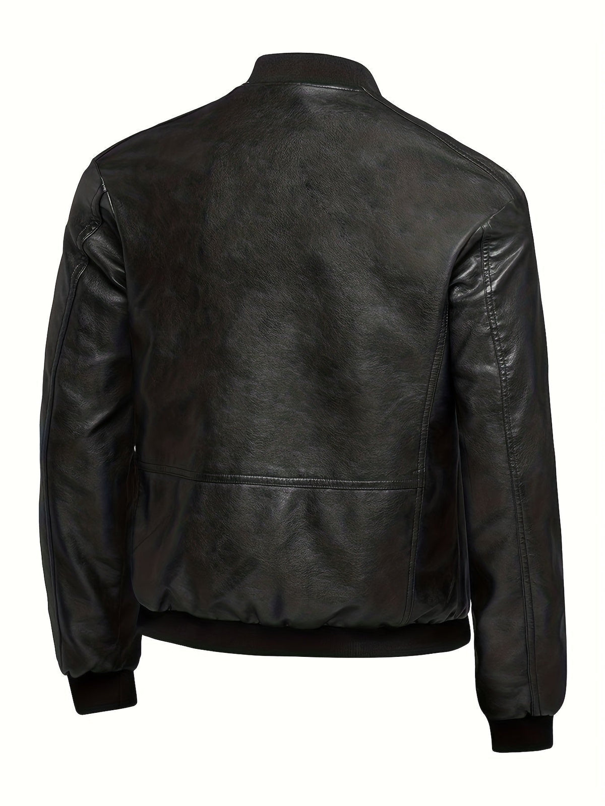James | Men's PU Leather Bomber Jacket Zip Up