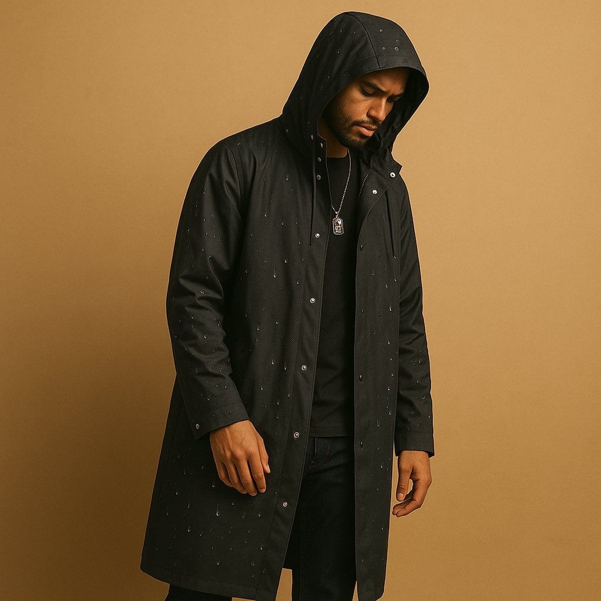 Tristan | Men's Long Waterproof Jacket Hooded Rain Coat