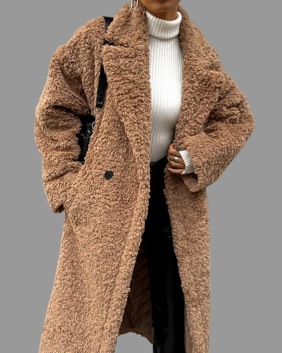 Sheena - Women's Long Teddy Fleece Coat