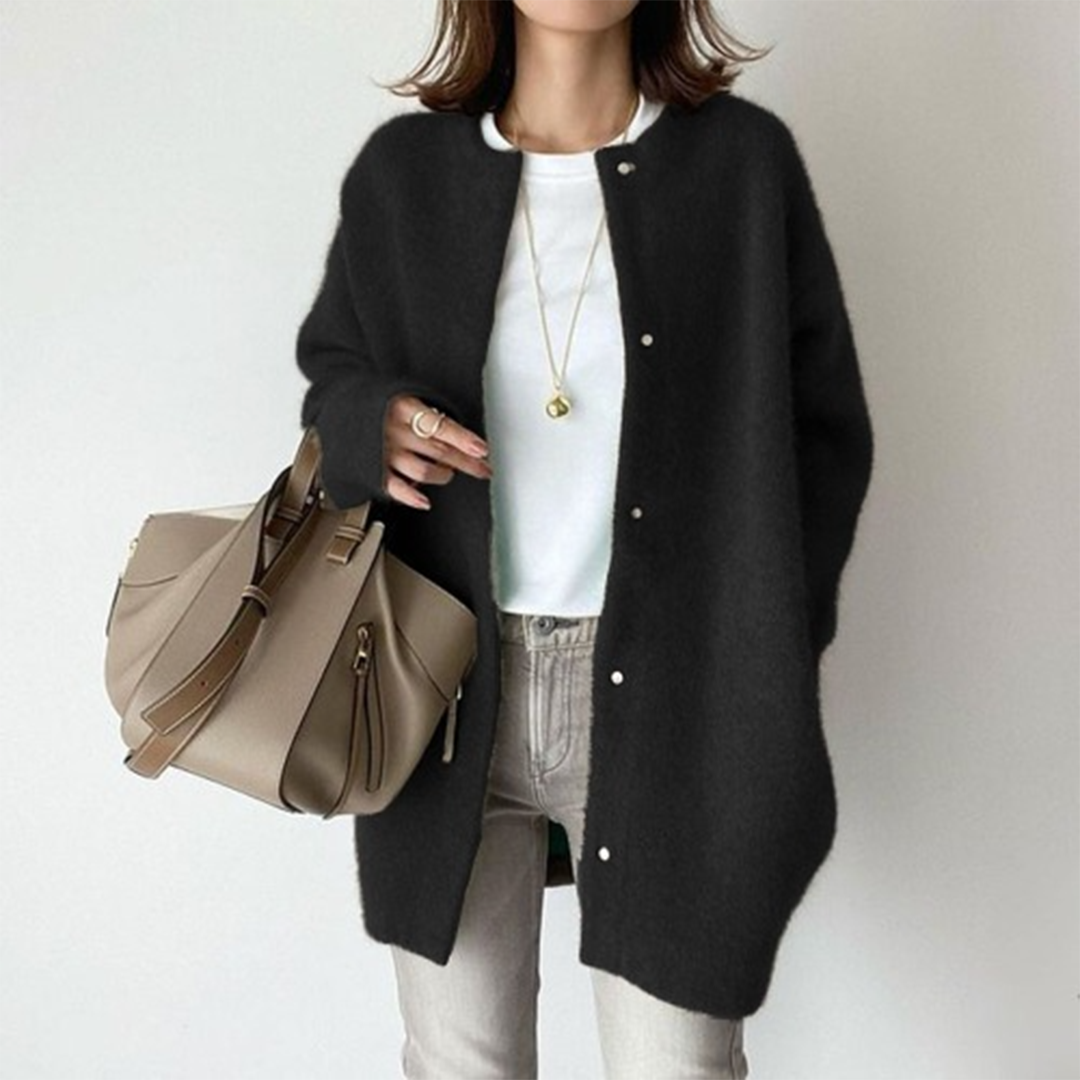 Shiela - Women's Wool Button-Front Cardigan