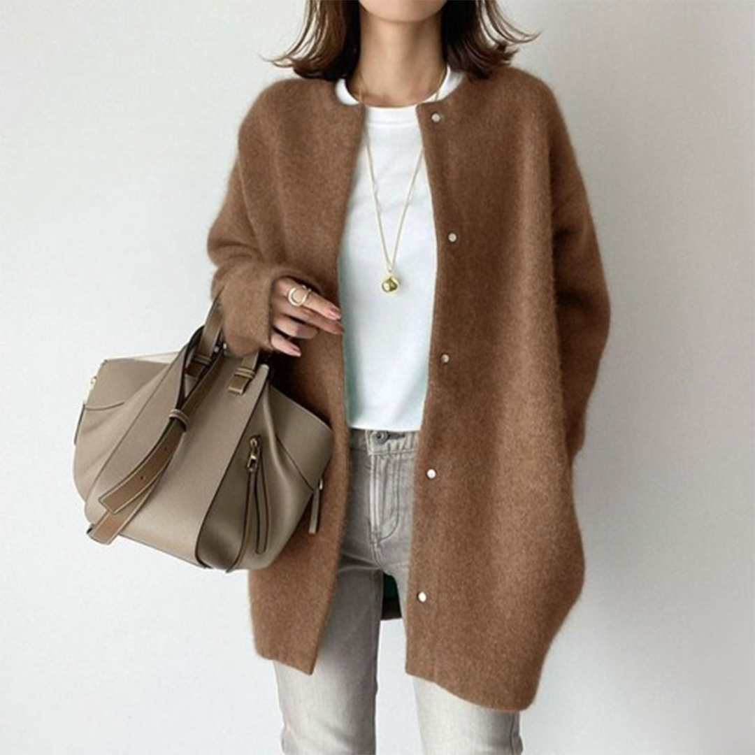 Shiela - Women's Wool Button-Front Cardigan