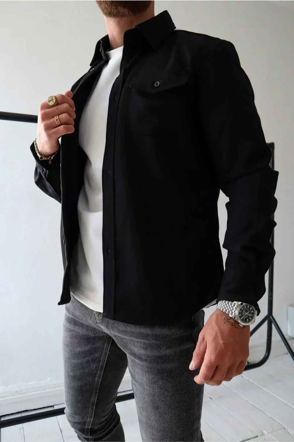 Men’s Casual Button-Front Overshirt
