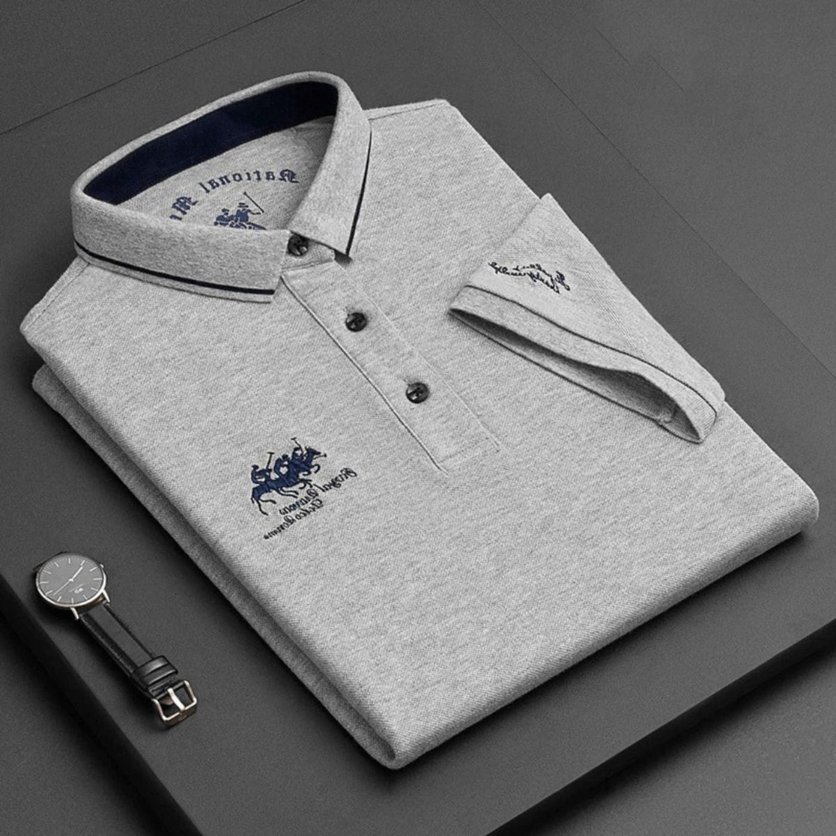 Short Sleeve Contrast Collar Polo Shirt for Men