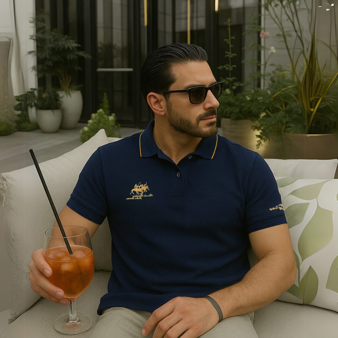 Short Sleeve Contrast Collar Polo Shirt for Men