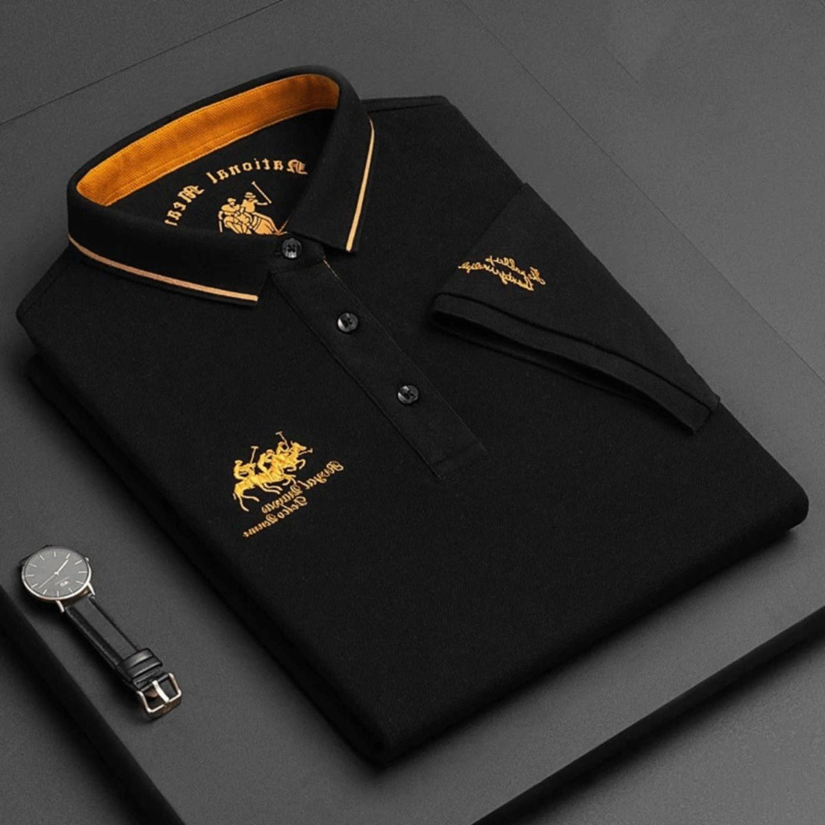 Short Sleeve Contrast Collar Polo Shirt for Men