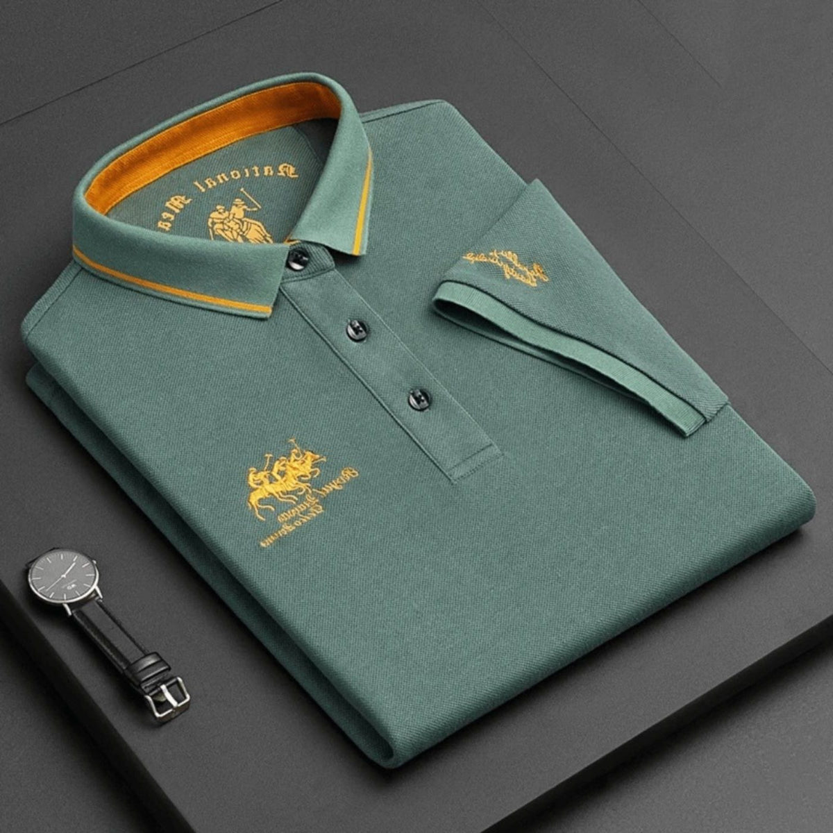 Short Sleeve Contrast Collar Polo Shirt for Men