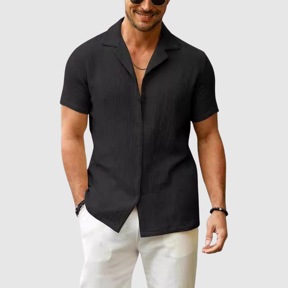 Short Sleeve Linen Shirt for Men