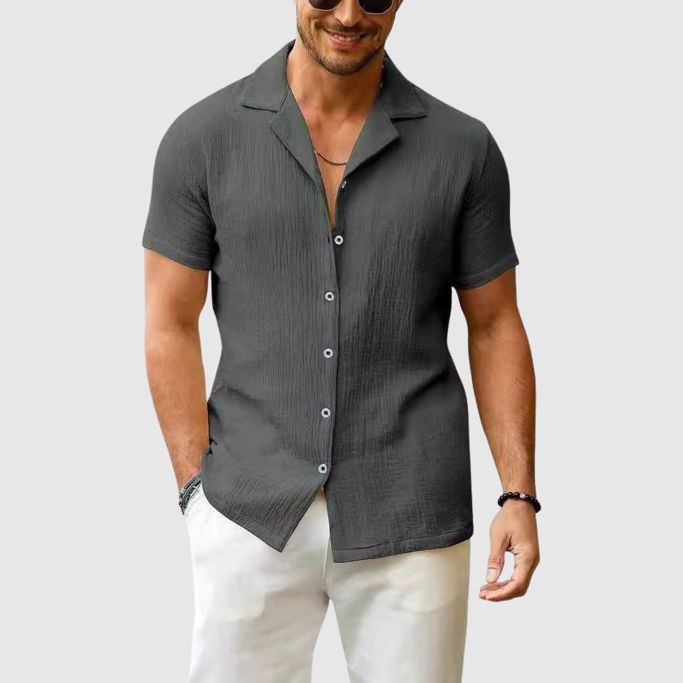Short Sleeve Linen Shirt for Men