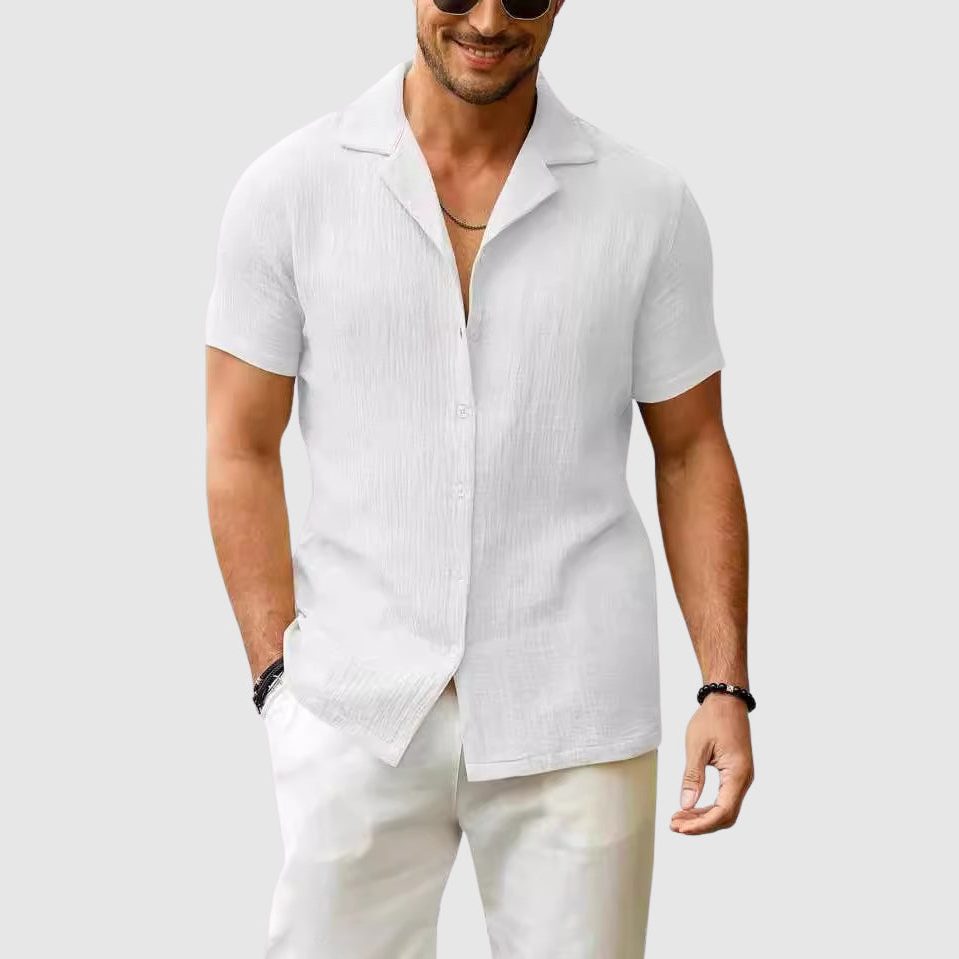 Short Sleeve Linen Shirt for Men