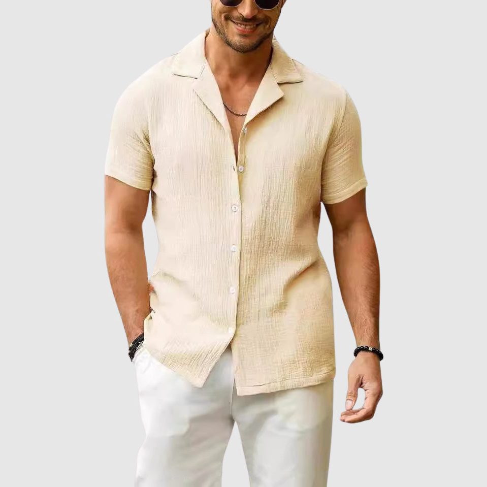 Short Sleeve Linen Shirt for Men