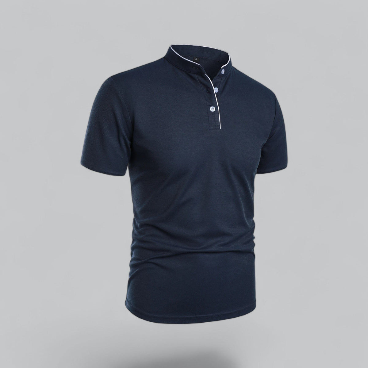Short Sleeve Stand Collar Polo Shirt for Men