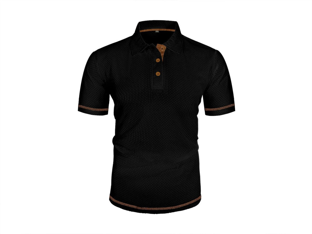Short Sleeve Textured Polo Shirt for Men