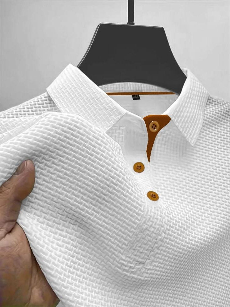 Short Sleeve Textured Polo Shirt for Men