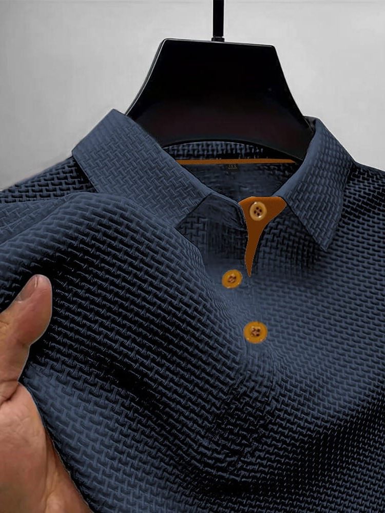 Short Sleeve Textured Polo Shirt for Men